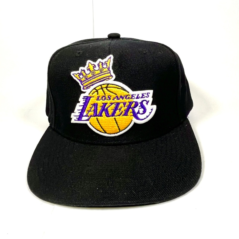 Mitchell & Ness Los Angeles Lakers Snapback Hat Black Purple Gold Crown Cap NBA